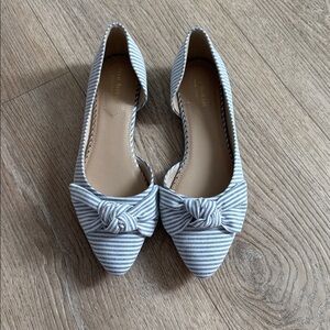 Isaac Mizrahi Blue and White Striped Flats
